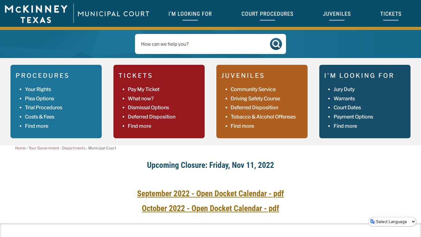 Municipal Court | McKinney, TX - Official Website