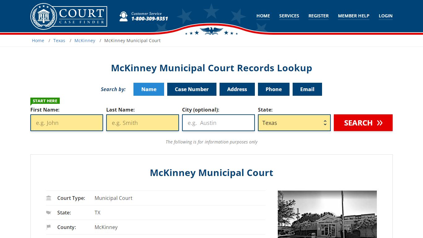 McKinney Municipal Court Records Lookup - CourtCaseFinder.com