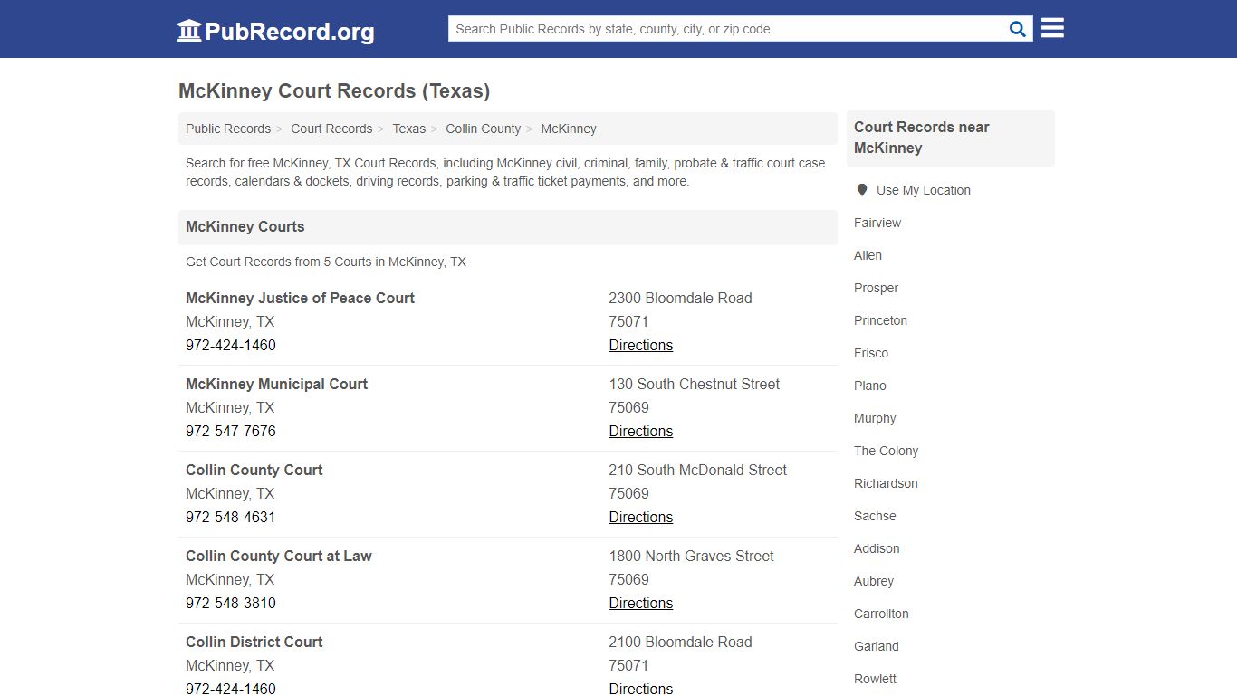 Free McKinney Court Records (Texas Court Records) - pubrecord.org